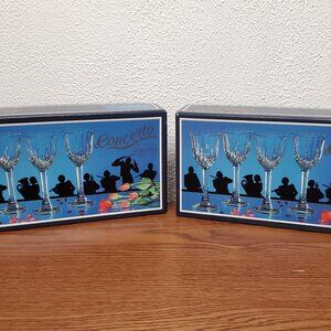 Dining Drinkware Concerto 24% Lead Crystal Goblets 7.5" high set of 8 - NIB